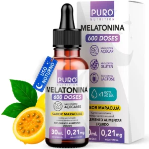 Melatonina Em Gotas (alta Concentração) Puro Nutrition 30 Ml - 210 Mcg Por Gota, 600 Doses - Sabor Maracujá